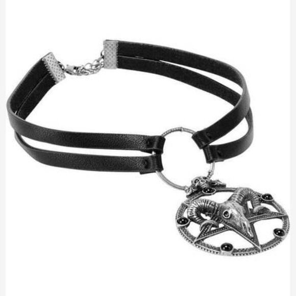 Killstar Baphomet Devil Choker Pentagram Necklace nwot - Picture 1 of 4